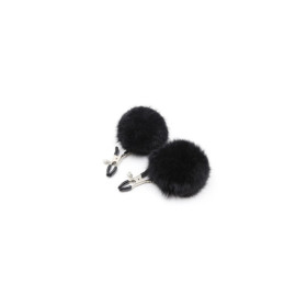 Pinces à seins avec pompoms noires 